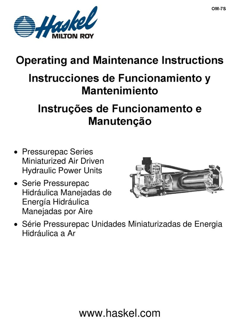 Milton Roy Haskel Pressurepac Series Operating and maintenance instructions