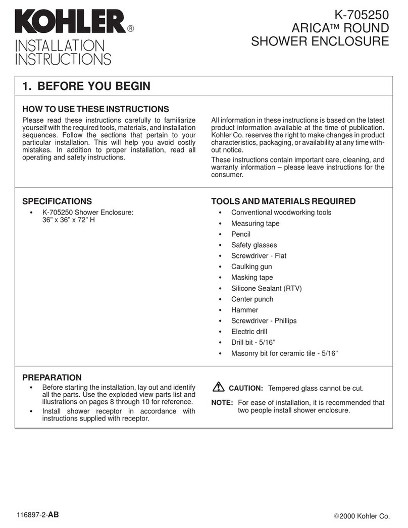 Kohler ARICA K-705250 User manual