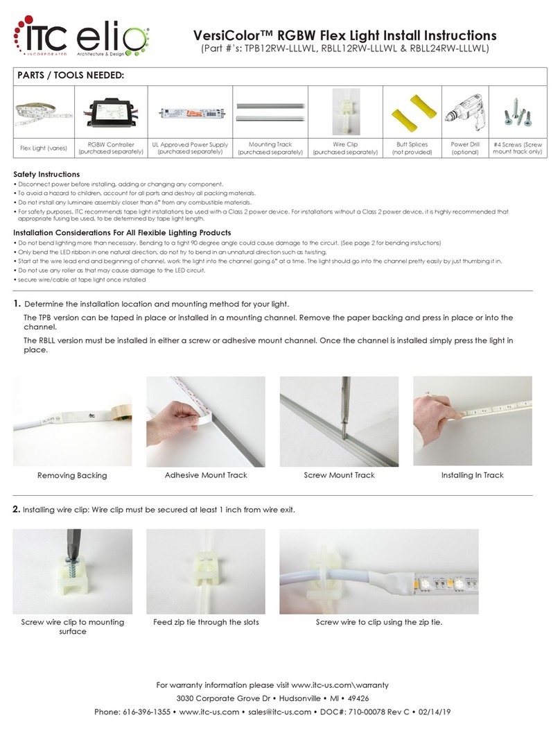 ITC elio VersiColor TPB12RW-LLLWL Install instructions ITC elio VersiColor TPB12RW-LLLWL Install instructions