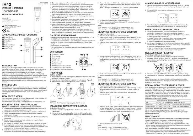 ForaCare IR42 Operation instructions
