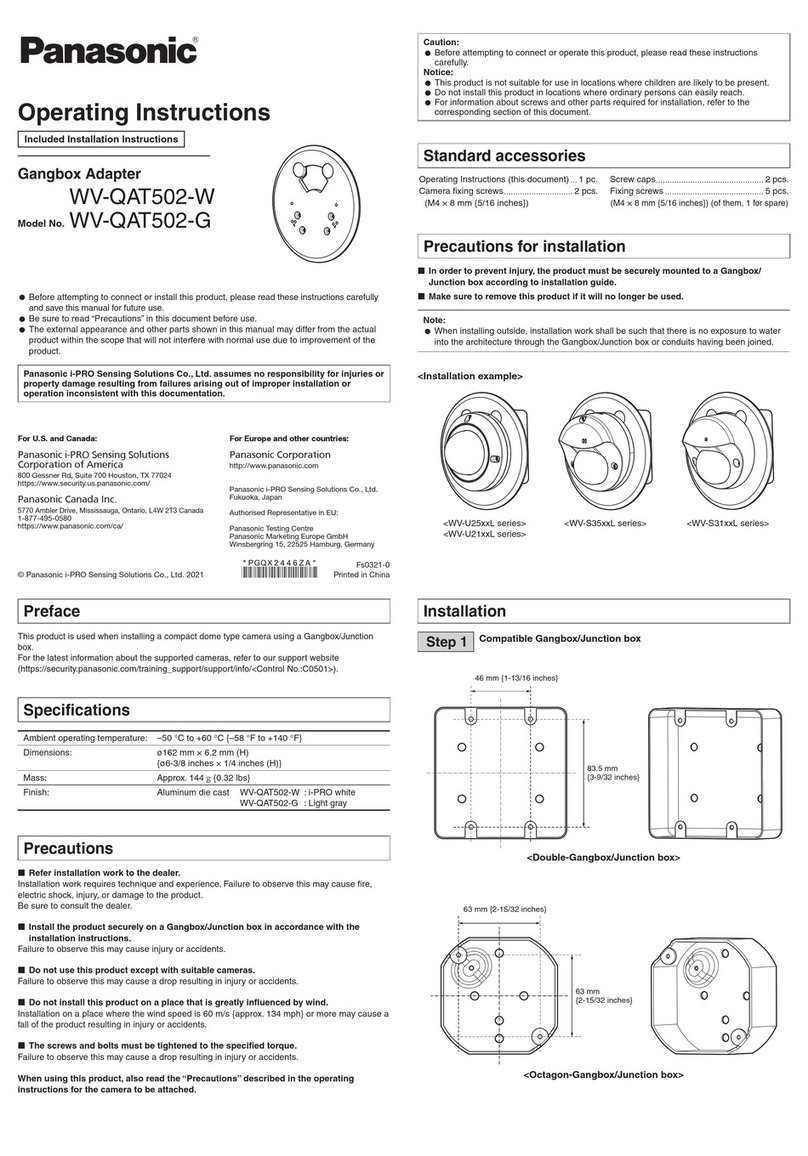 Panasonic WV-QAT502-W User manual