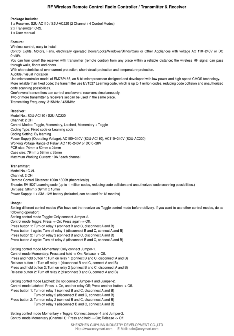 CaryMart S2U-AC110 manual