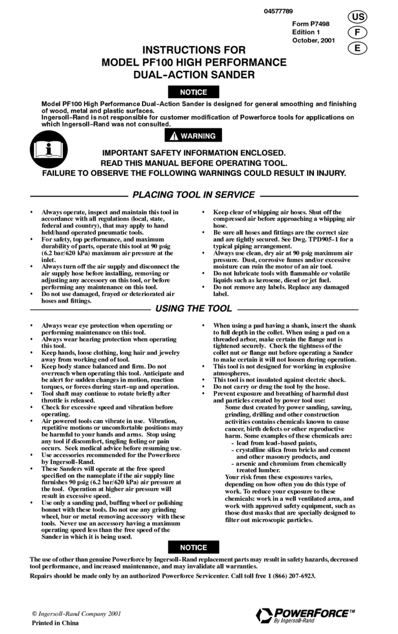 Ingersoll-Rand POWERFORCE PF100 User manual