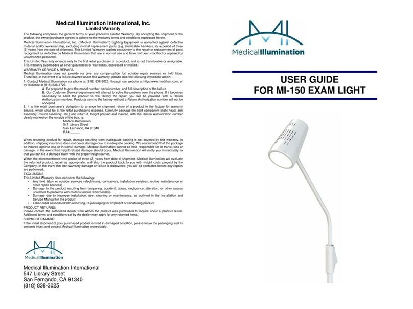 MEDICAL ILLUMINATION MI-150 user guide