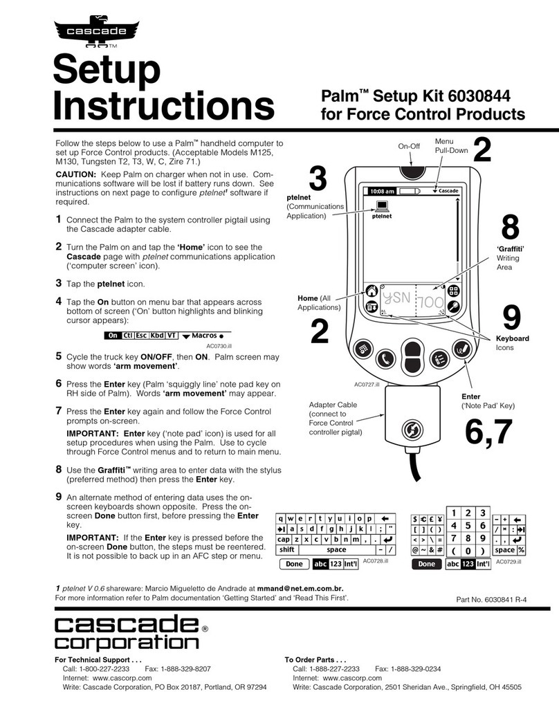 cascade corporation Palm 6030844 Setup instructions