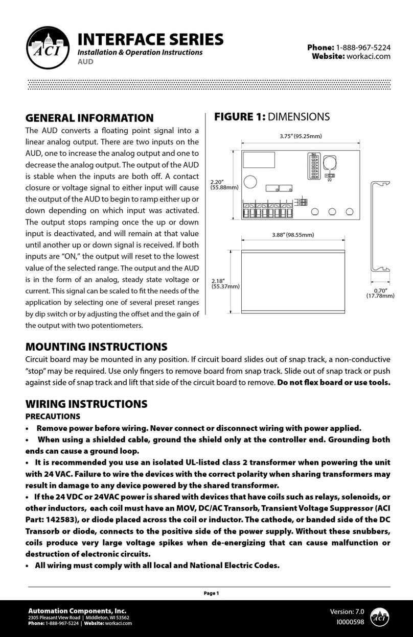 aci INTERFACE AUD Installation instructions