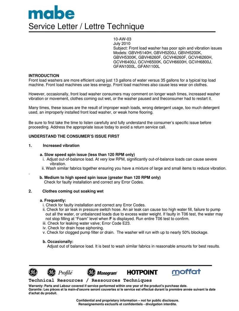 mabe GBVH5140H Service manual mabe GBVH5140H Service manual