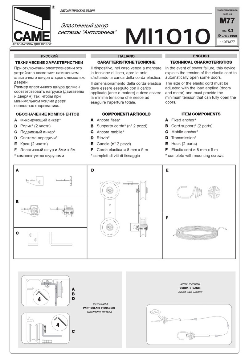 CAME MI1010 User manual