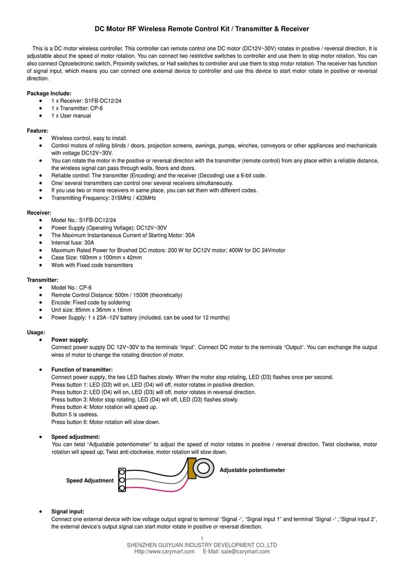 CaryMart S1FB-DC12/24 User manual