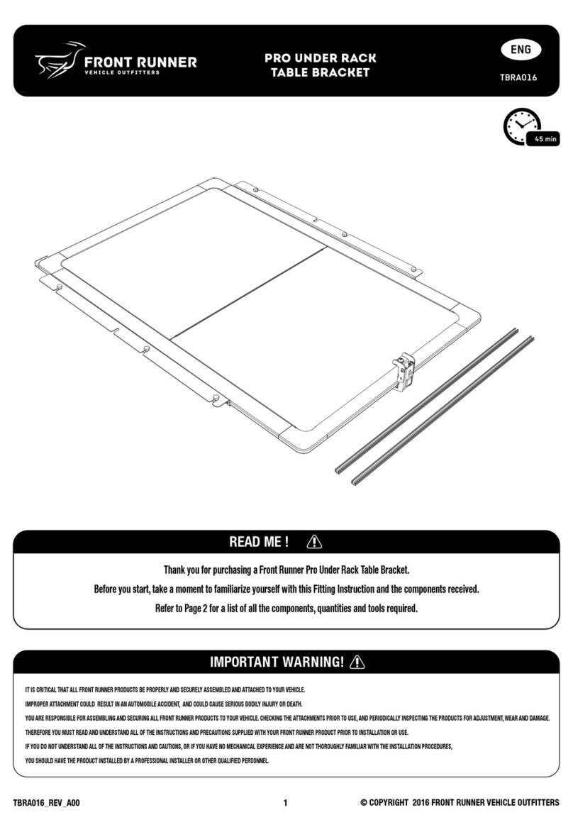 Front Runner PRO UNDER RACK TABLE bracket User manual