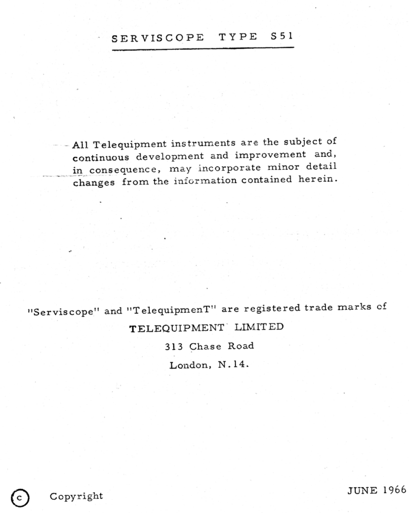 Telequipment Serviscope S51A operating instructions