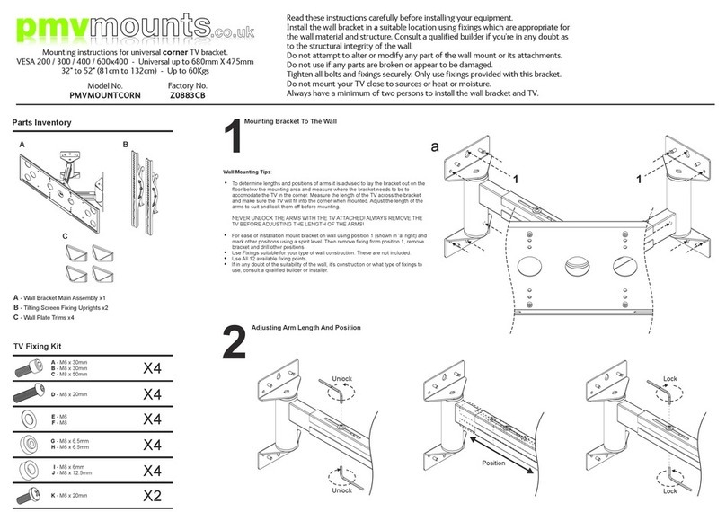 PMV Mounts PMVMOUNTCORN User manual