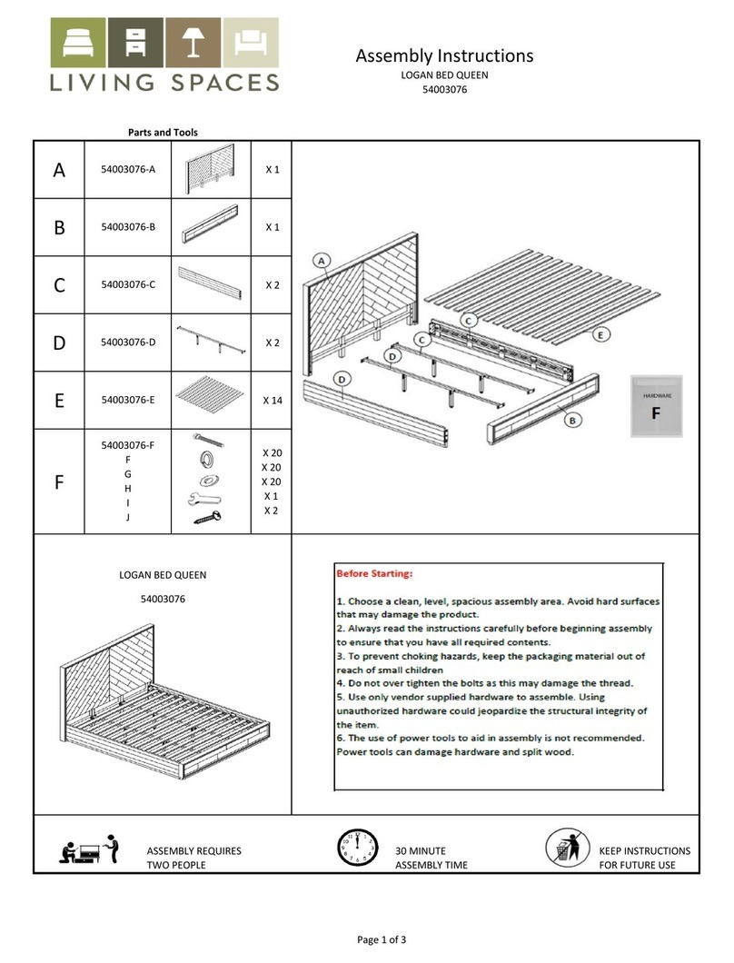 Living Spaces LOGAN BED QUEEN 54003076 User manual