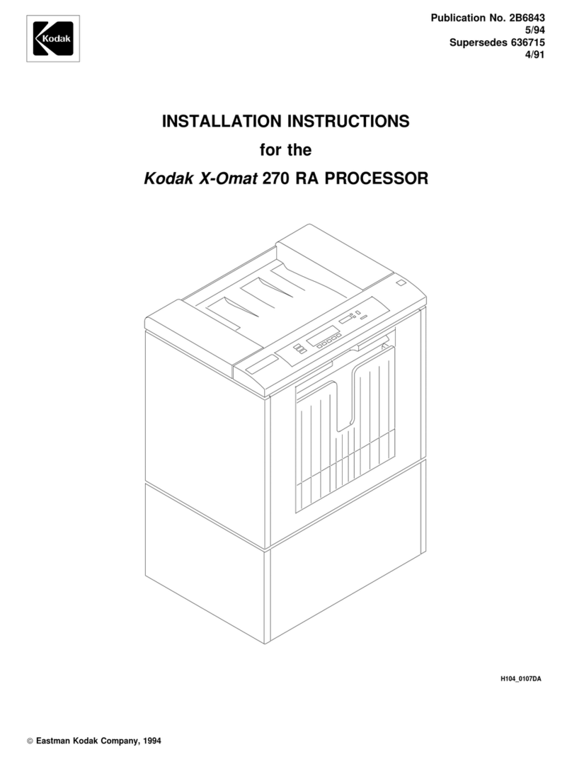 Kodak X-Omat 270 RA PROCESSOR User manual
