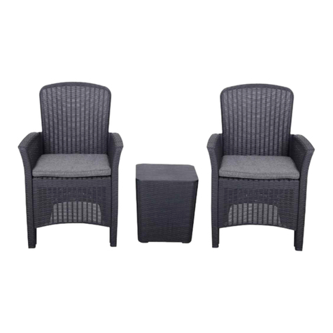 Royalcraft Faro Relax 3pcs Bistro Set - Slatted Wood Grain... Assembly instructions