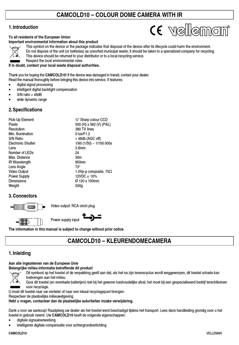 Velleman CAMCOLD10 manual