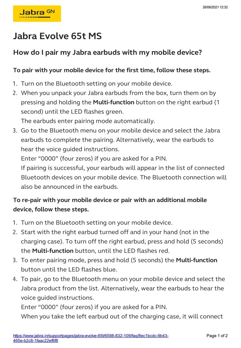 Jabra Evolve 65t MS User manual Jabra Evolve 65t MS User manual