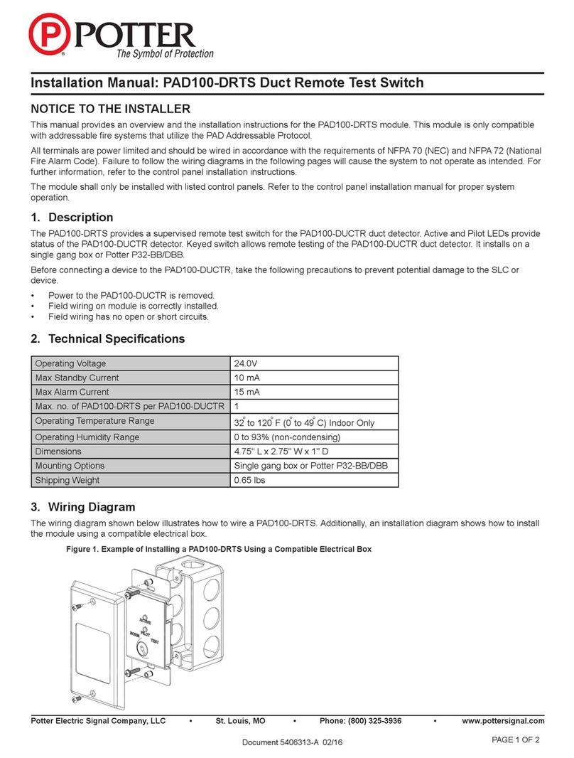 Potter PAD100-DRTS User manual