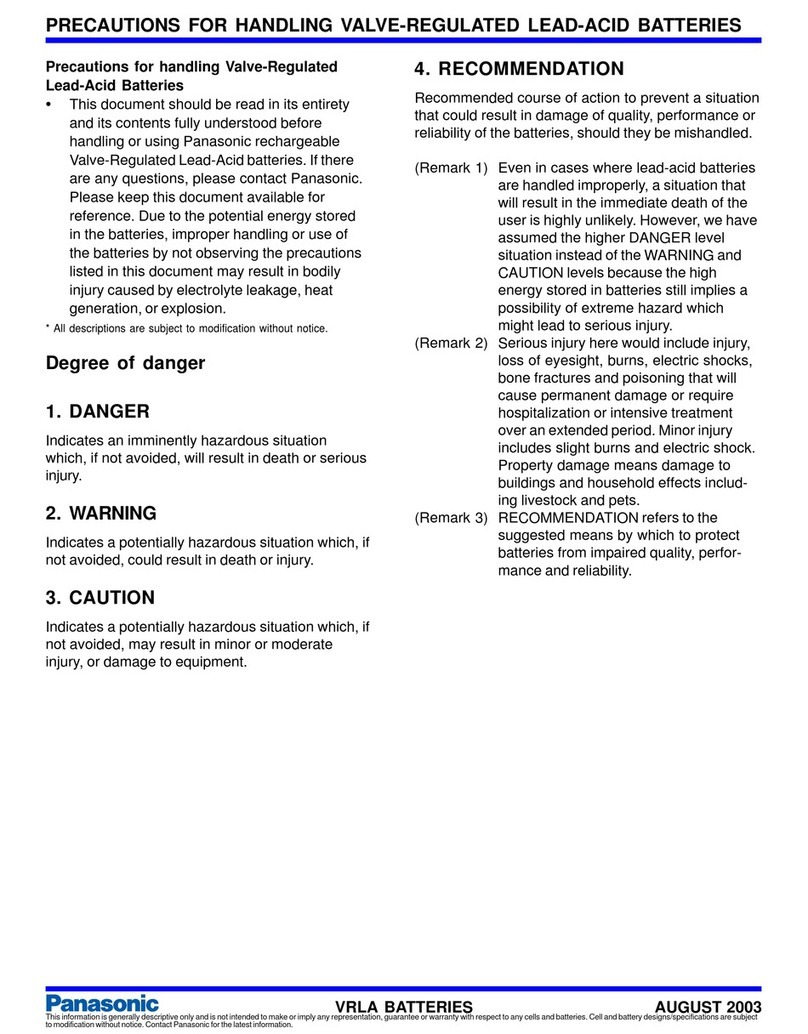 Panasonic VRLA quick start guide