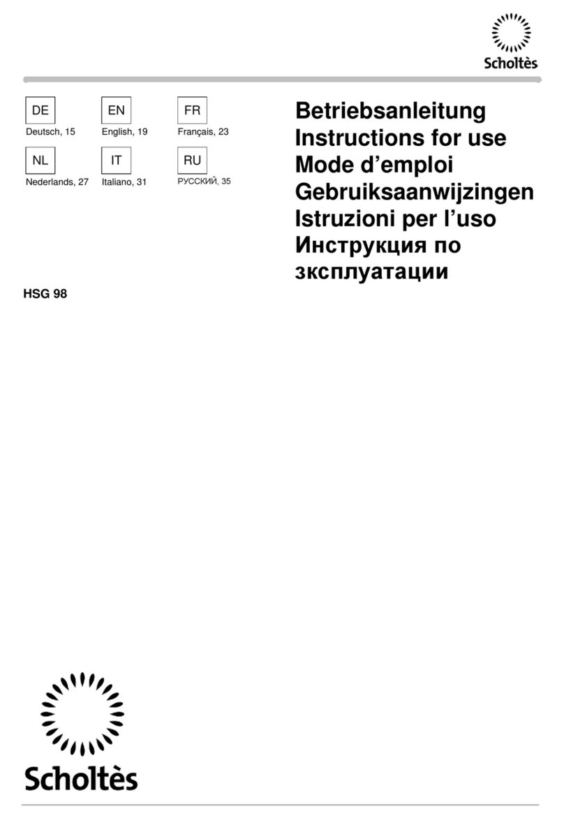 SCHOLTES HSG 98 Instructions for use