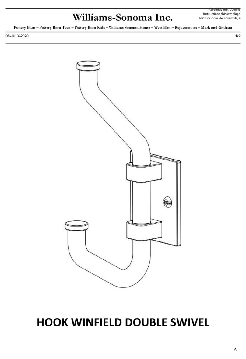 Williams-Sonoma HOOK WINFIELD DOUBLE SWIVEL Assembly instructions