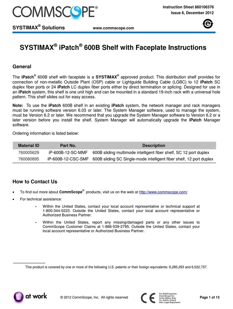 CommScope SYSTIMAX iPatch 600B User manual