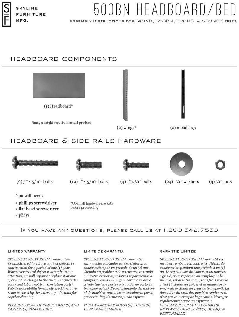 Skyline Furniture 140NB Series Assembly instructions