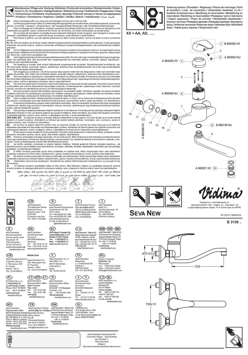 VIDIMA SEVA NEW B 3136 Series manual