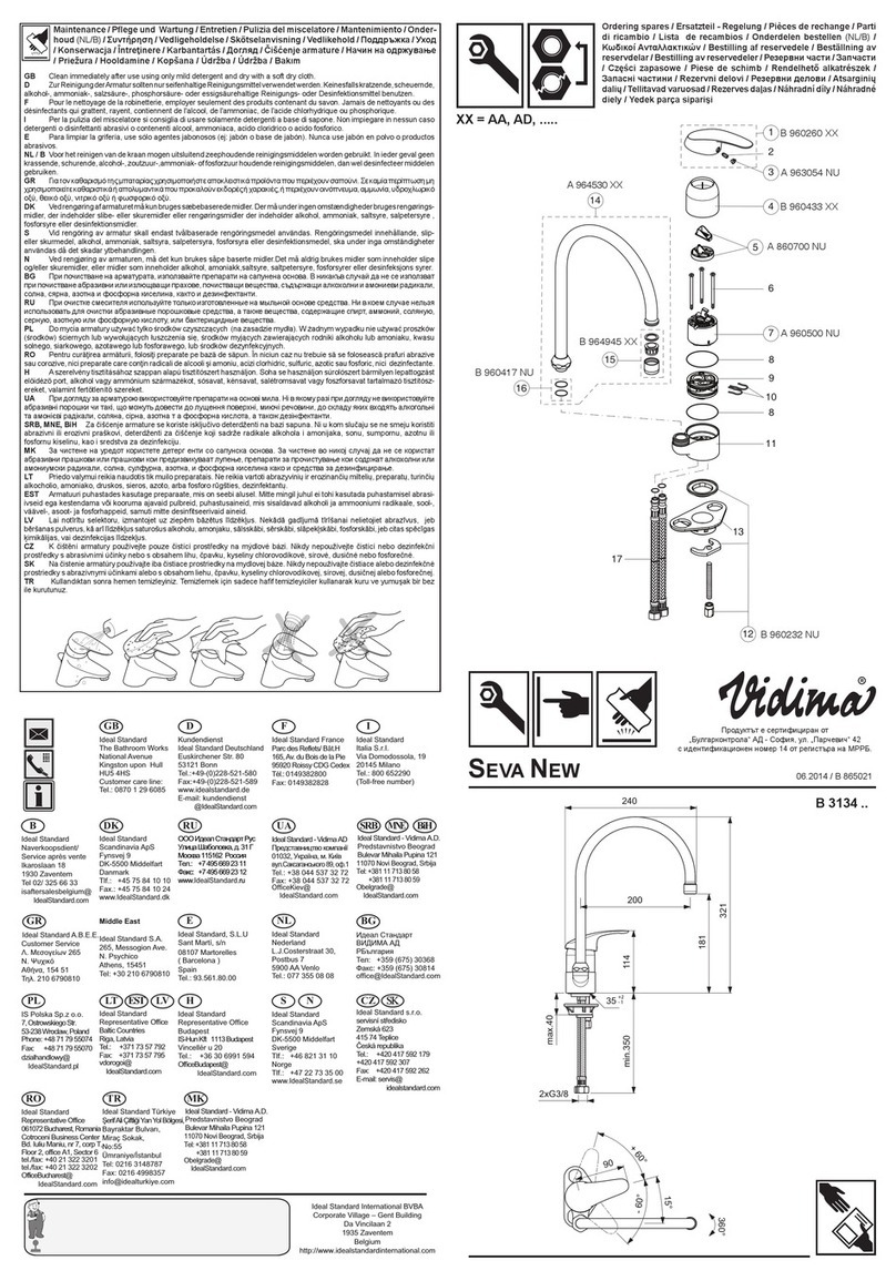 VIDIMA SEVA NEW B 3134 Series manual VIDIMA SEVA NEW B 3134 Series manual