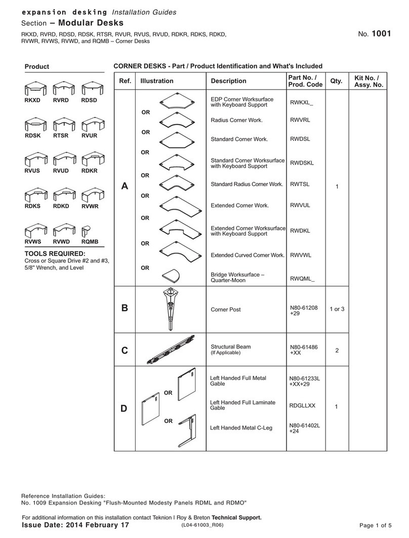 Teknion RKXD Operating and maintenance instructions