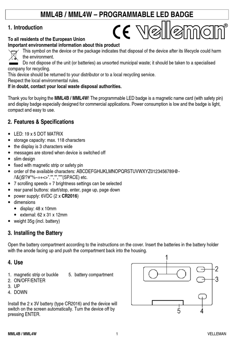 Velleman MML4B User manual