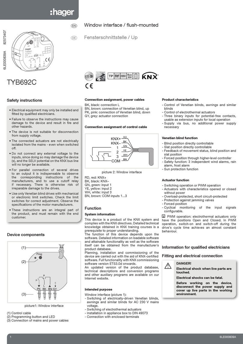 hager TYB692C quick start guide