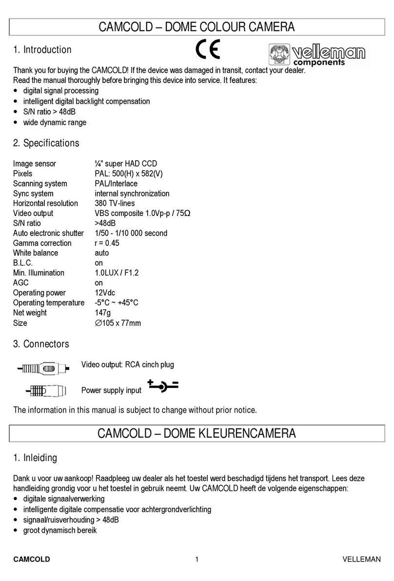 Velleman CAMCOLD User manual