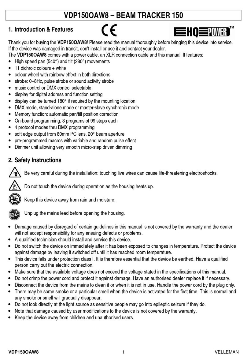 HQ Power BEAM TRACKER 150 User manual