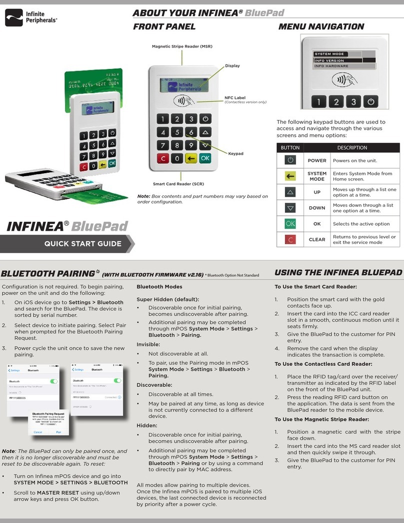 Infinite Peripherals INFINEA BLUEPAD quick start guide