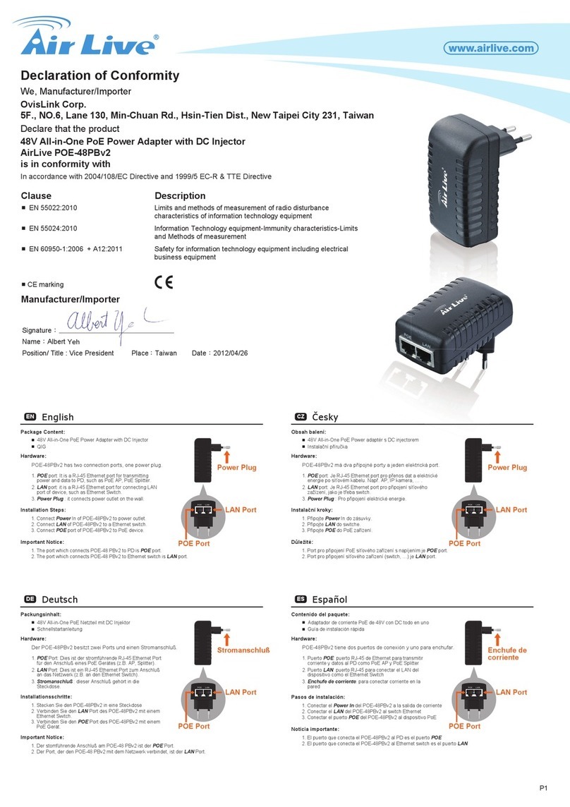 AirLive POE-48PBv2 User manual