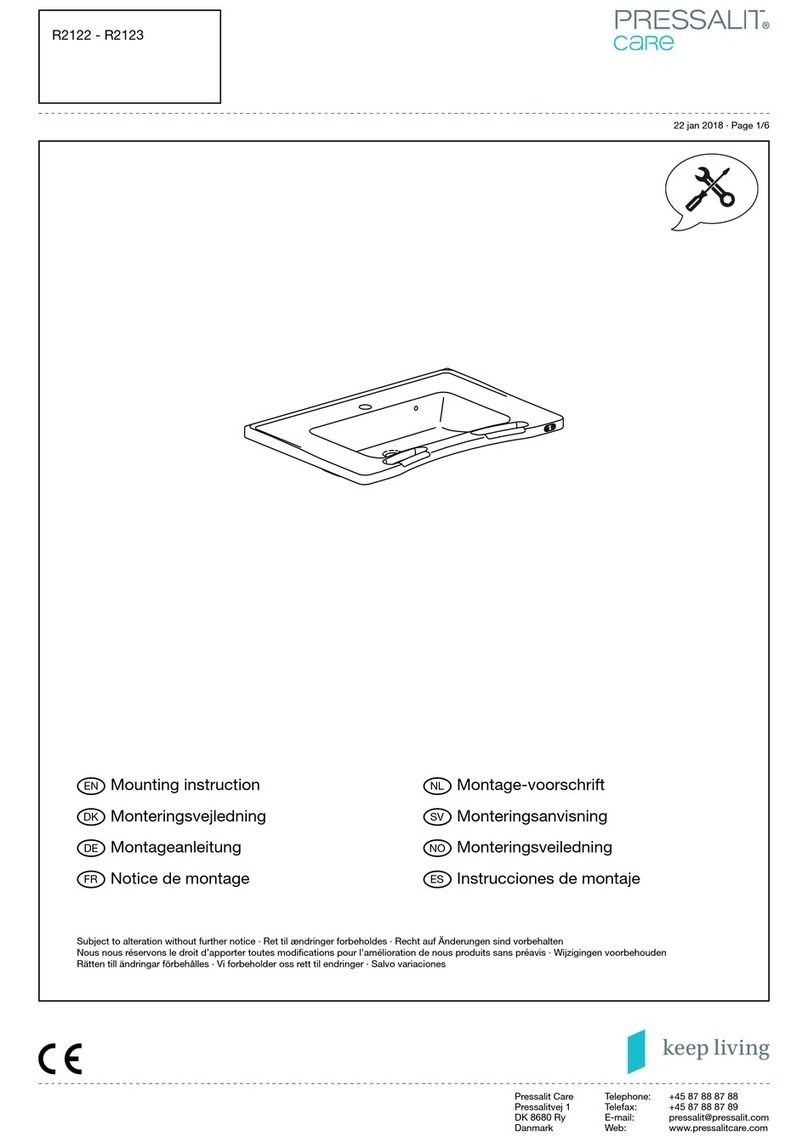 Pressalit Care MATRIX MEDIUM R2122 Mounting instruction Pressalit Care MATRIX MEDIUM R2122 Mounting instruction