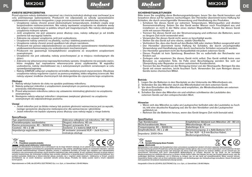 Rebel MIK2043 quick start guide