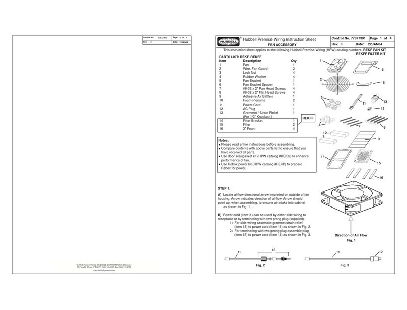Hubbell REKF FAN KIT User manual