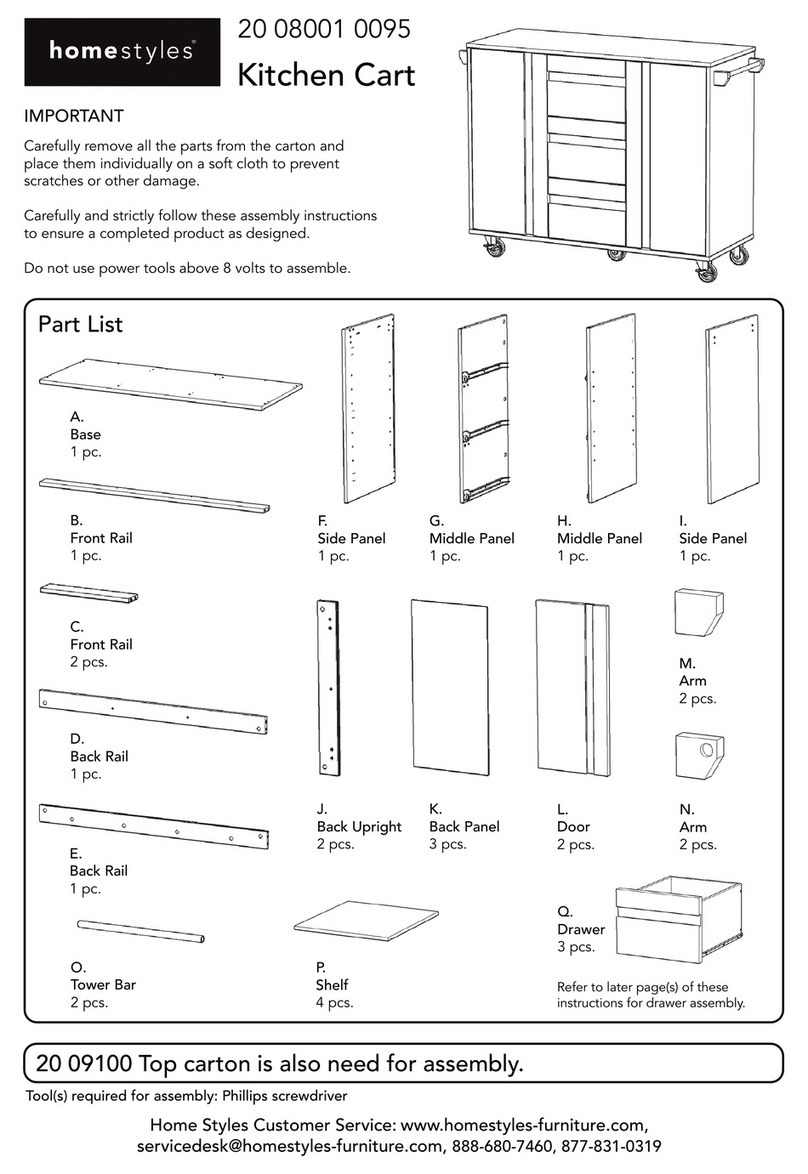 Home Styles 20 08001 0095 Aassembly Instructions
