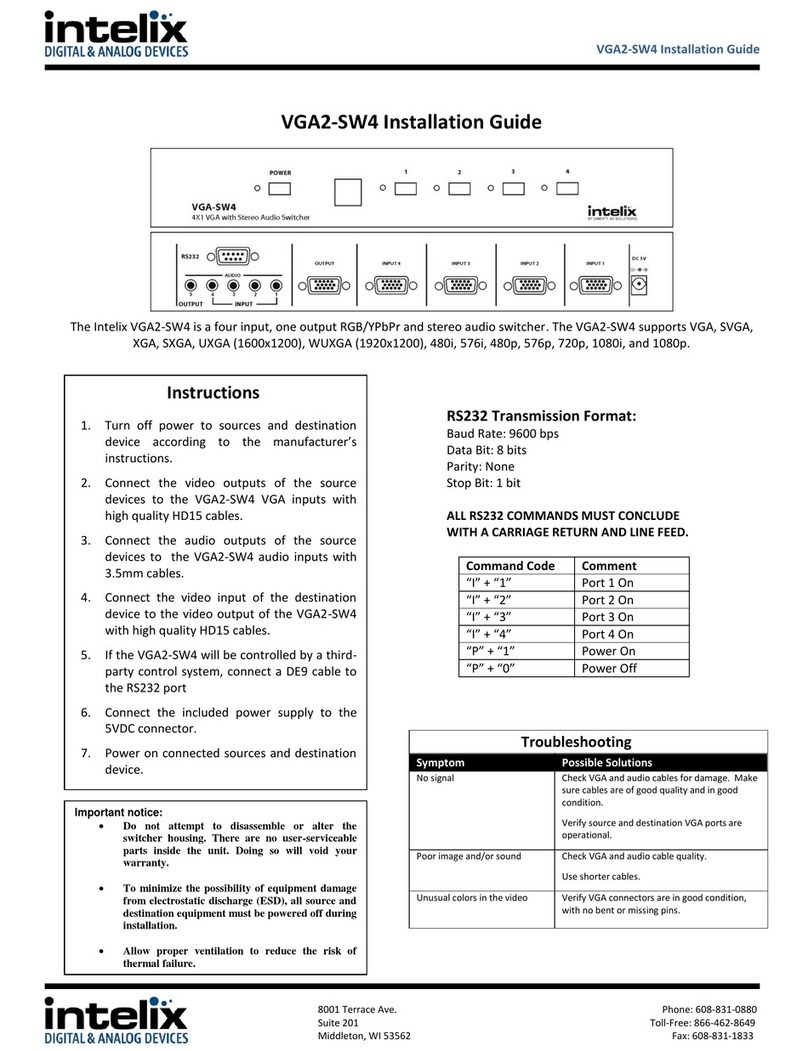 Intelix VGA2-SW4 User manual