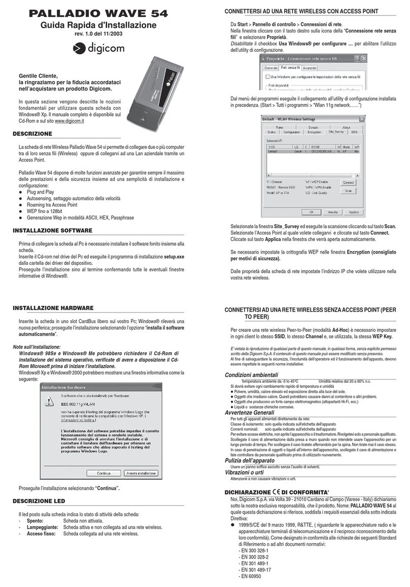 Digicom Palladio Wave 54 quick guide