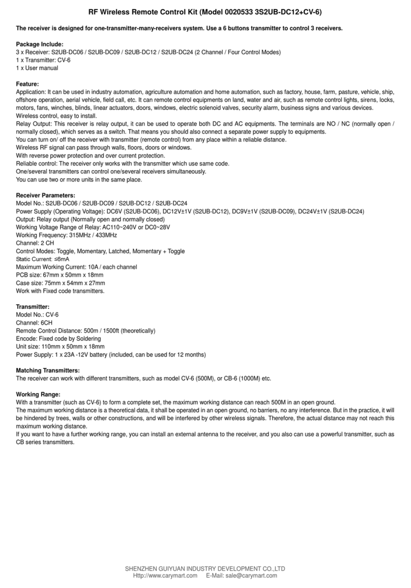 Flying Industry Development 3S2UB-DC12+CV-6 User manual