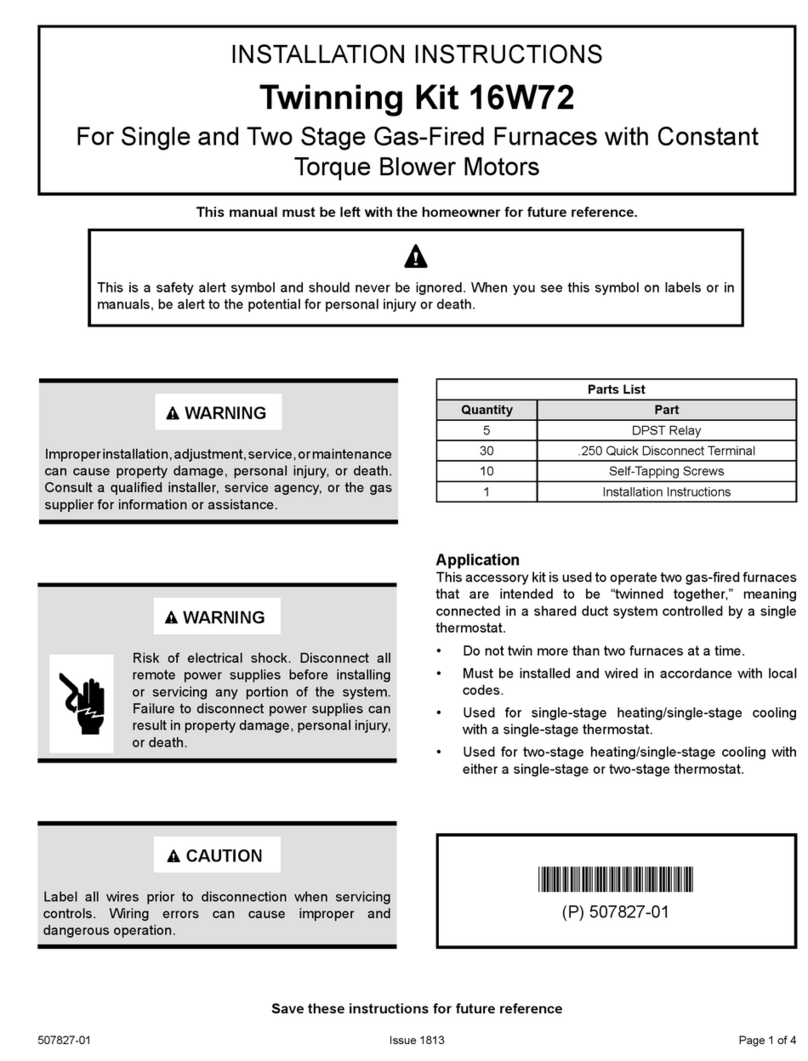 Lennox Twinning Kit 16W72 installation instructions