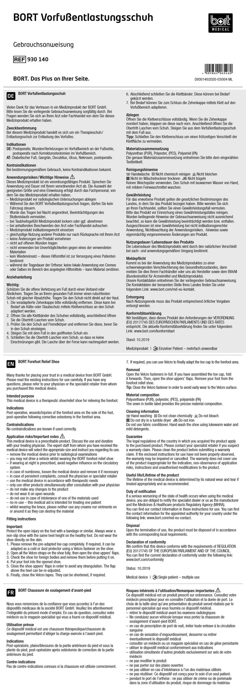 bort medical 930 140 quick guide