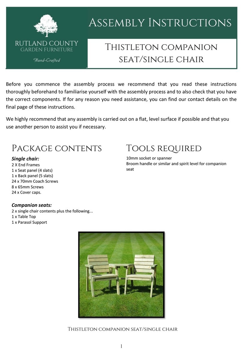 Rutland County Garden Furniture Thistleton companion Assembly instructions