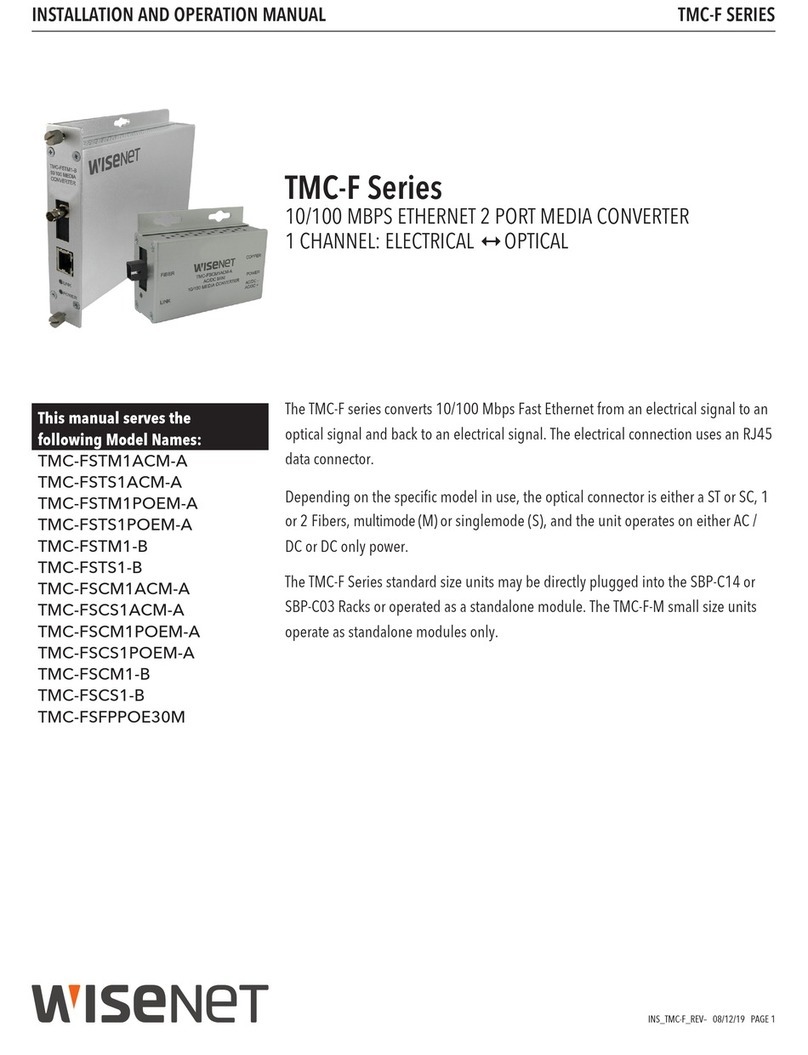 Wisenet TMC-F Series Installation and operation manual Wisenet TMC-F Series Installation and operation manual
