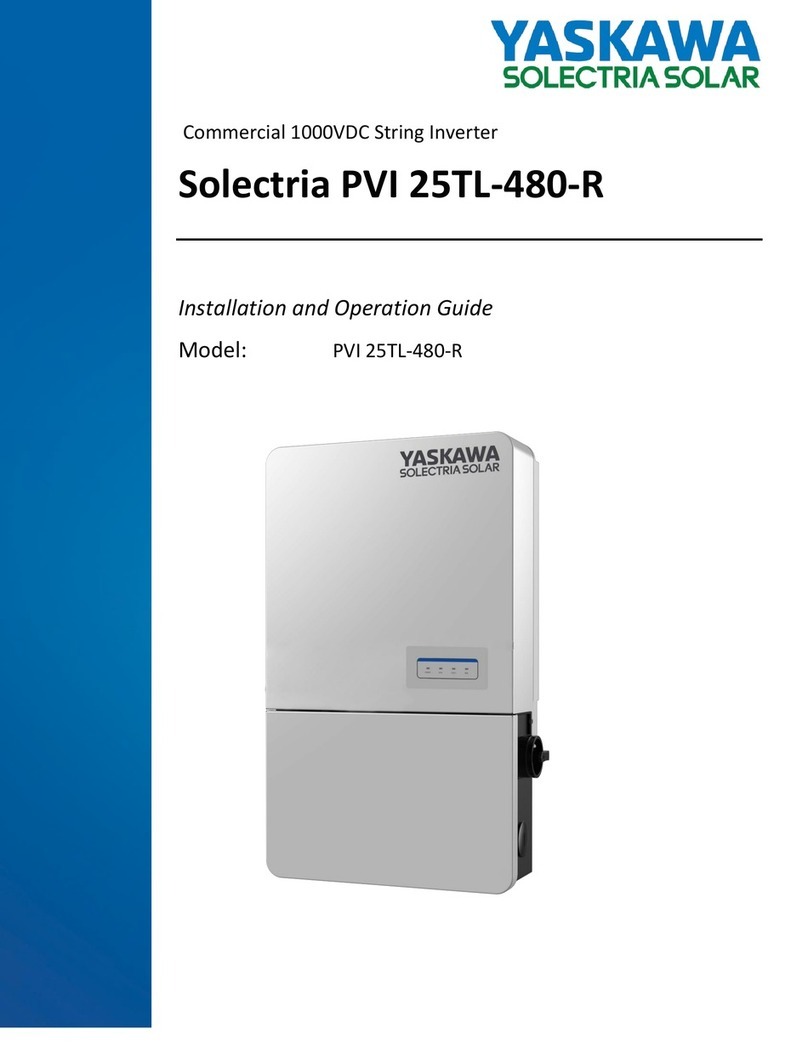 YASKAWA Solectria PVI 25TL-480-R Operating instructions YASKAWA Solectria PVI 25TL-480-R Operating instructions