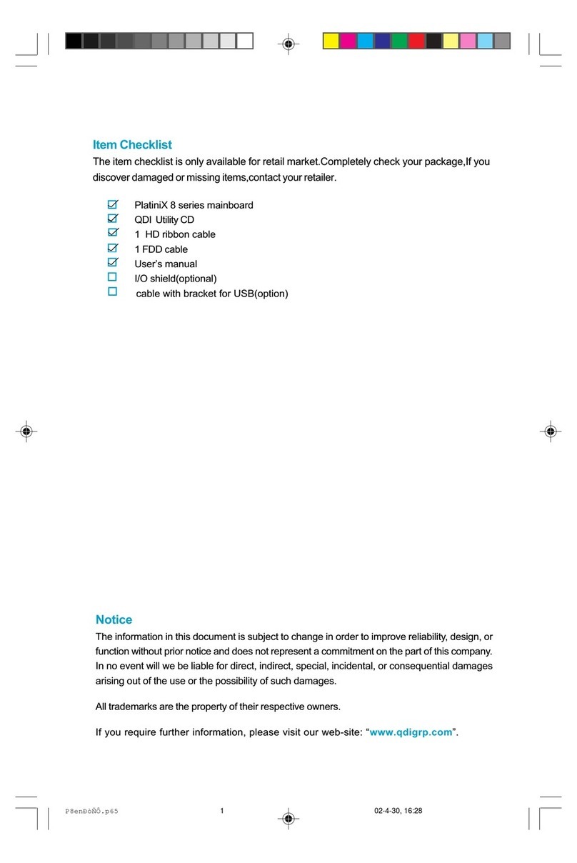 QDI PlatiniX 8 Series User manual