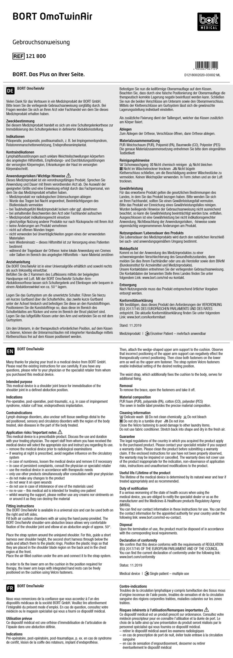 bort medical OmoTwinAir quick guide